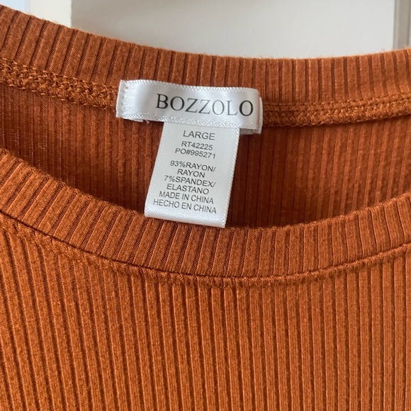 Bozzolo Burnt Orange Ribbed Crop Top - Picture 2 of 2